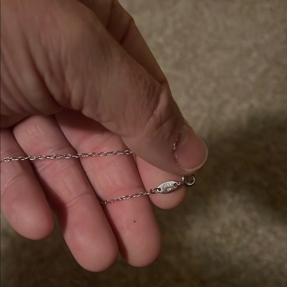 PAJ BB Stamped Elegant Silver with Rose Gold Center Heart Pendant Necklace 18 in - Picture 4 of 4